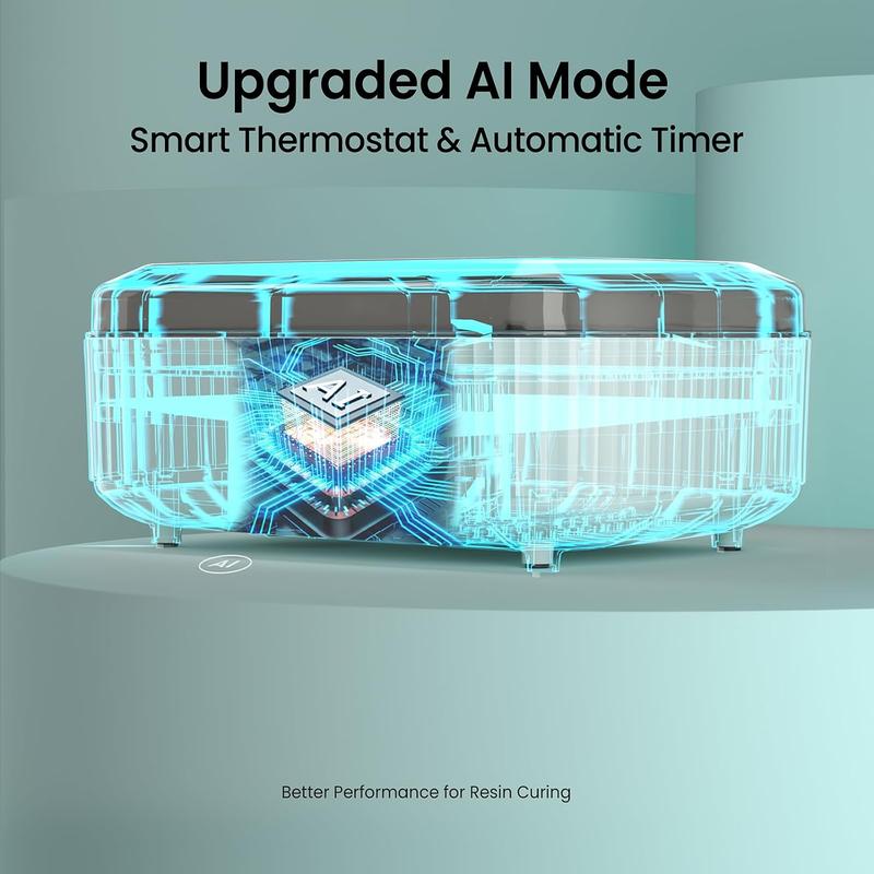 Resiners Resin Curing Machine with Larger Tray for Resin Starter, Cure Air, Auto Curing 2H Resin Supplies, Resin Dryer Curing Station for Epoxy Resin Molds Art Craft Casting, Mint Green