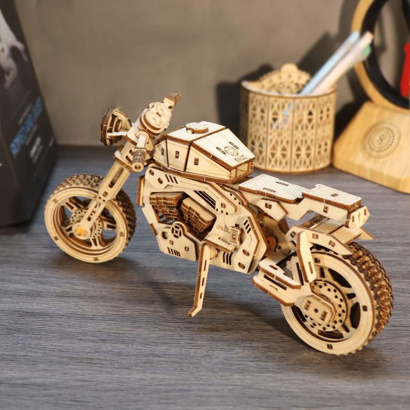 3D Wooden Puzzle Motorcycle Model Kits To Build Wooden Construction Handmade Craft Unique Gift Christmas