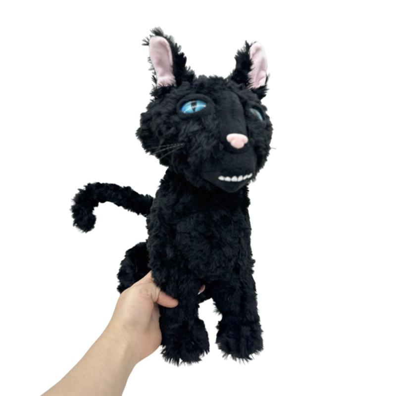 34cm 13.38in Black Cat Plush Toy, Cute Cat Plushie, Stuffed Animal Anime Doll, Desk Ornament, Decorative Toy, Perfect Toy