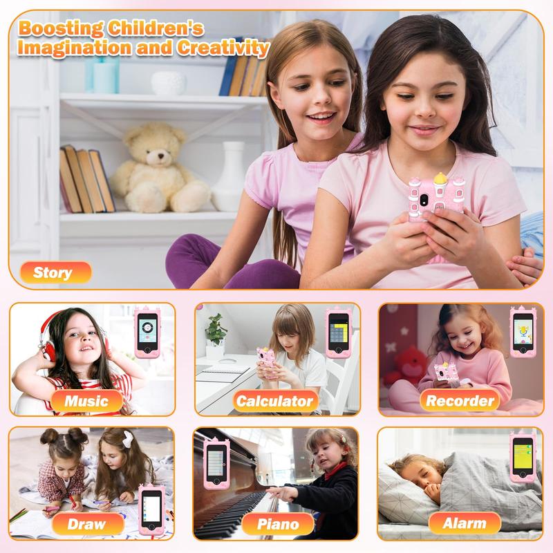 Kids Toy Smart Phone,Smart Phone Toys for Girls with Dual Camera - Phone Toys with Learning Games, Travel Toys with MP3 Music Player for Birthday Gifts for Boys Girl Boy Girl Birthday Gifts touch screen toy game phone，32G TF Card smartphone toy children s