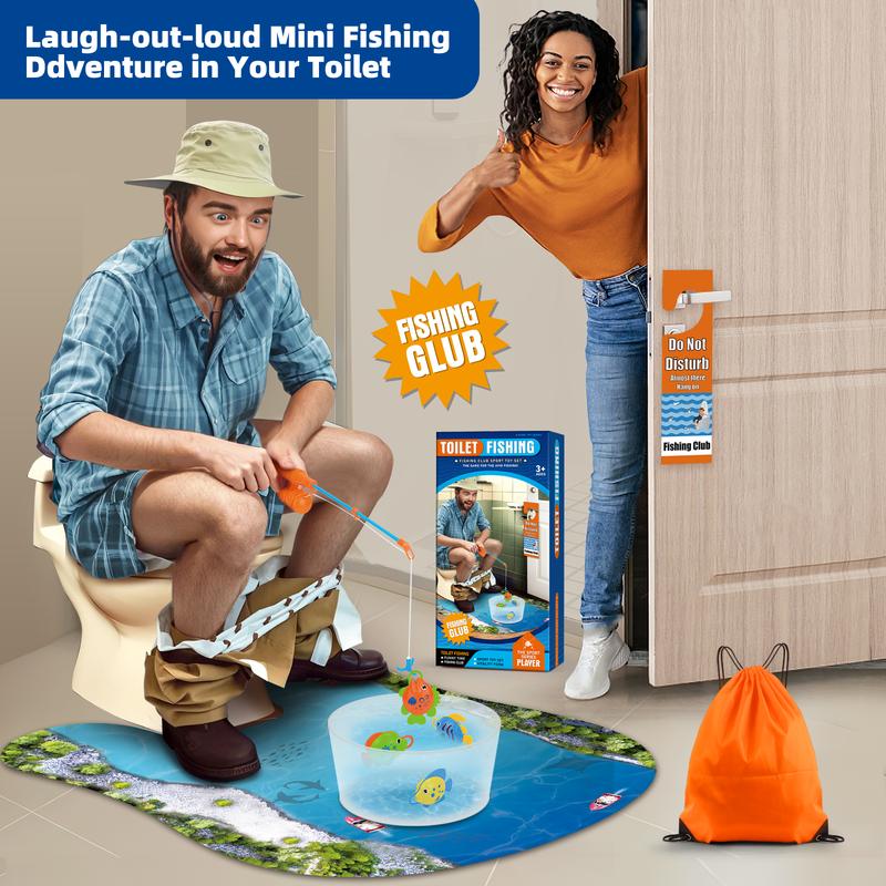 Kaelinda Toilet Fishing Funny Gifts for Men - White Elephant Gifts Potty Fisher to Kill Time, Bathroom Fishing Novelty Gag Gifts for Men Dad Husband Adults, Prank Joke Dad Gifts