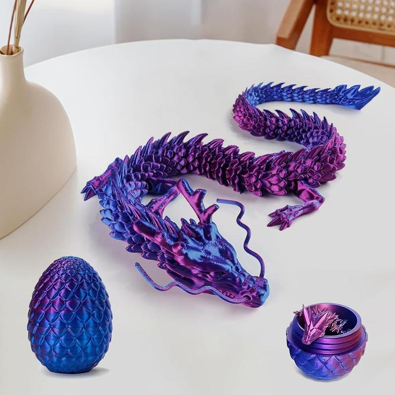 3D Printed Dragon Egg, Fully Jointed Mysterious Dragon Egg with Dragon Inside, 3D Printed Crystal Dragon Toy Surprise Home Decor for Kids Boys Girls Gift