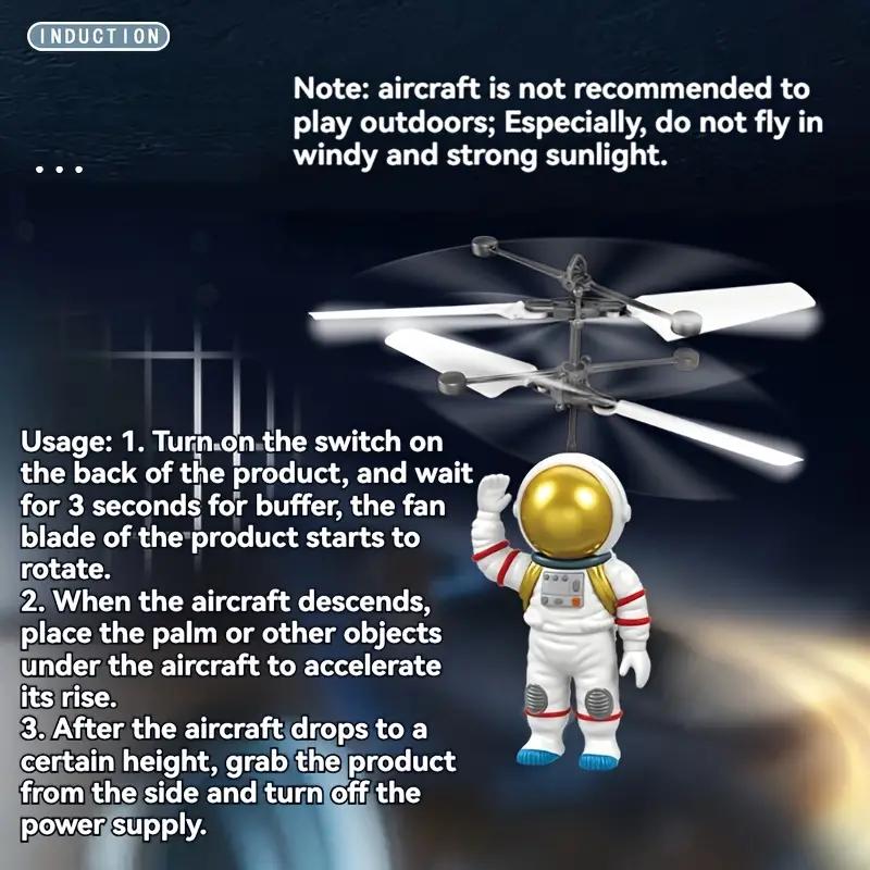 Astronaut-Themed Illuminated Flying Craft Toy - Cool Glowing Sensor-Controlled Helicopter for Youngsters