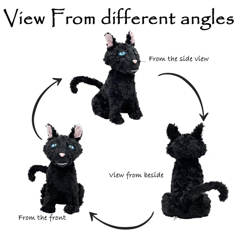 34cm 13.38in Black Cat Plush Toy, Cute Cat Plushie, Stuffed Animal Anime Doll, Desk Ornament, Decorative Toy, Perfect Toy