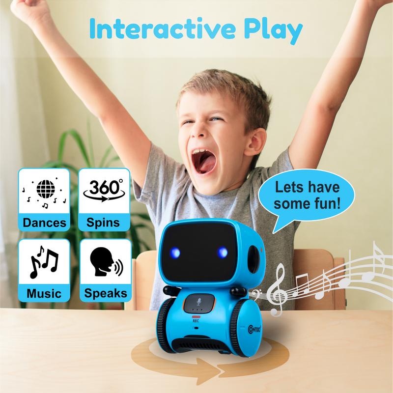 Contixo R1 Interactive Robot for Kids | Voice Control, Singing, Dancing | Ages 3+ | Fun Gift with Gesture Sensing in Pink, Blue, Green