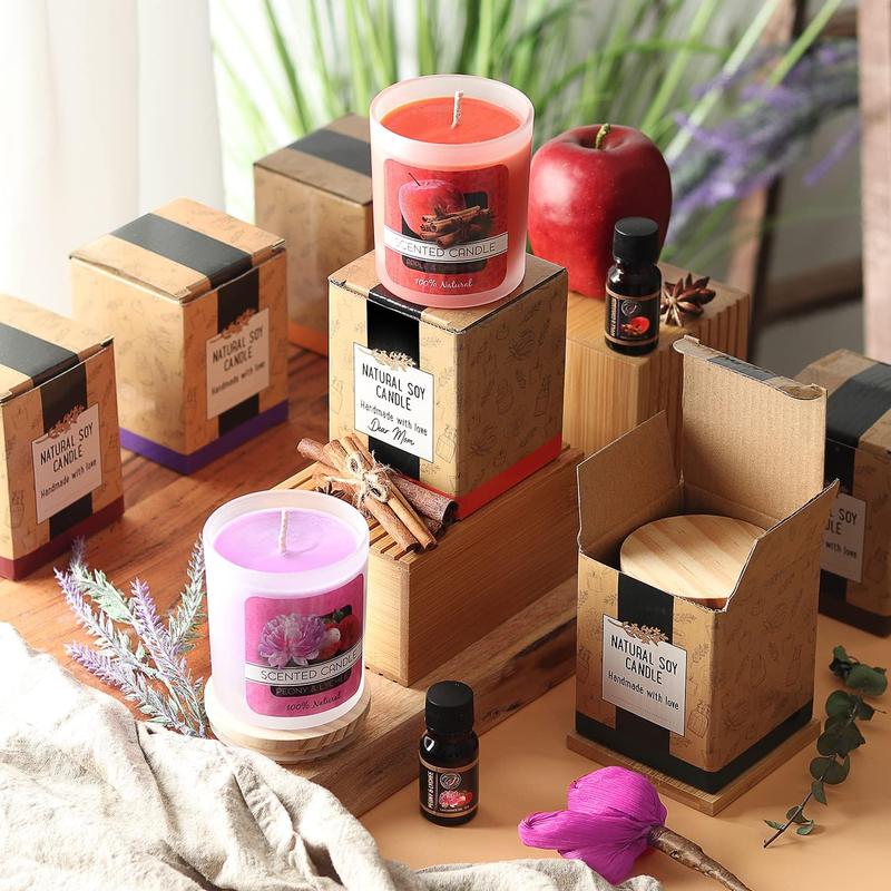 CraftZee Deluxe Soy Candle Making Kit with Soy Wax, Scents, Frosted Glass Jars, Wicks, Dyes, Melting Pot, Gift Box, Instruction Manual & More