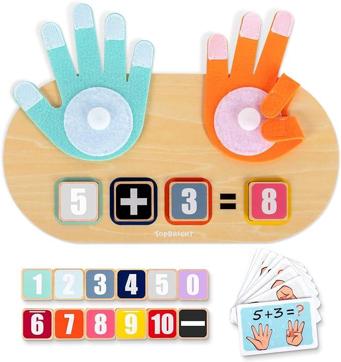 Black Friday Sales！！！TOP BRIGHT Educational Learning Number Toys for Toddlers 2-4 Years, Kids Finger Counting Math Number Blocks Homeschool Supplies, Montessori Toys for 3 4 5 Year Old christmas 2024 ornament