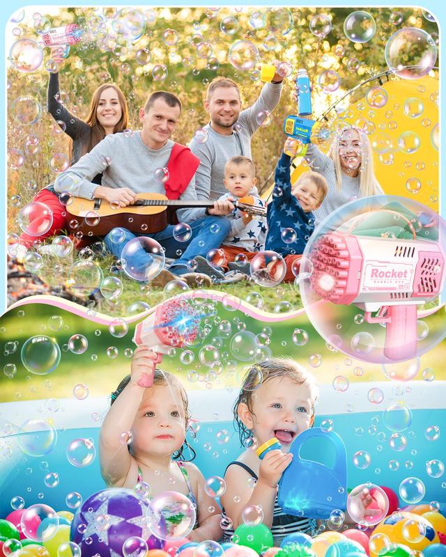 Bubble Machine Gun for Kids Toddlers with Bubble Solution, Toys for 3-8 Year Old Boys Girls, Toddler Outdoor Toys for Kids Ages 4-8, Gifts for 3 4 5 6 7 8 Year Old Boy Girl Birthday, Summer Toys