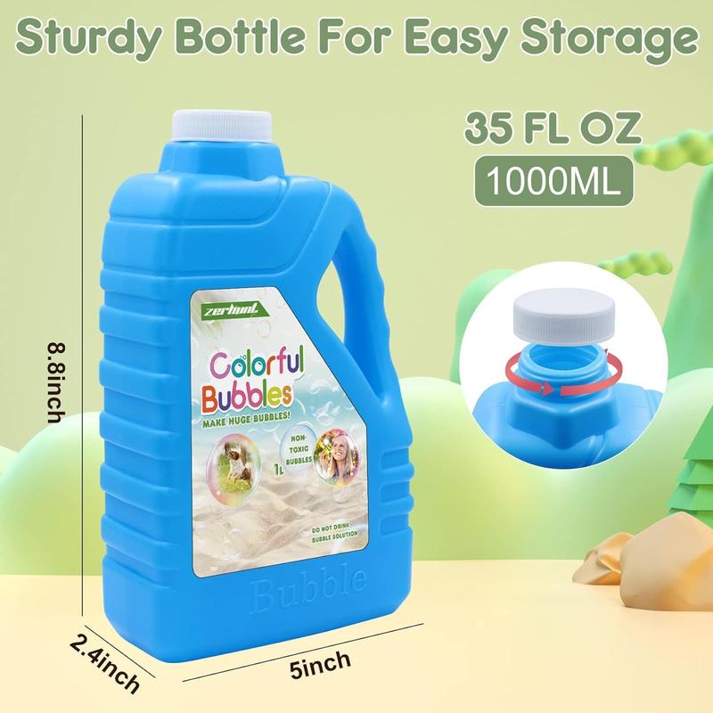 Christmas 2024 Gifts for Kids Zerhunt Bubble Solution Refill 33.8 OZ: Bubble Concentrate Solution for Bubble Machine| Bubble Solution Refill for Giant Bubble Wand, Bubble Gun Blower, Birthday Party Concentrated Bubble