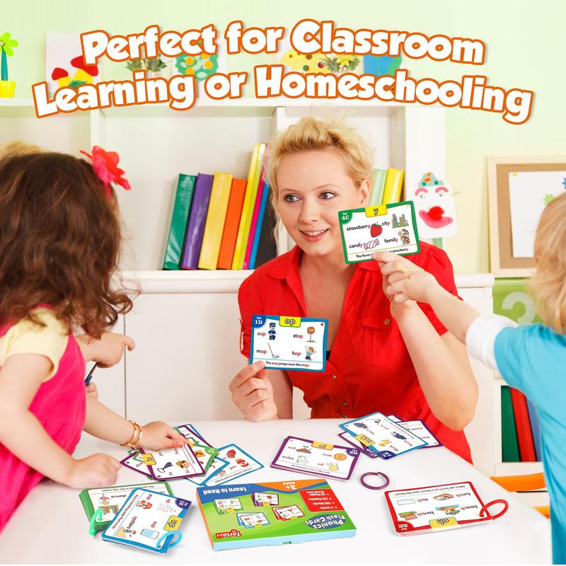 Phonics Flash Cards Learn to Read Spelling Reading Sight Words Phonics Games,  Include Digraphs,CVC,Blends and Long Vowel Sounds