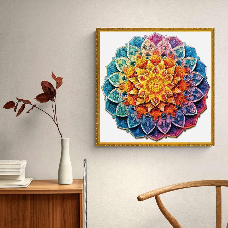 Mandala Mirror Wooden Jigsaw Puzzle - Classic Toy for Children and Adults