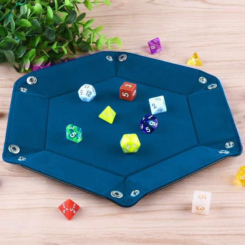 Double Sided Hexagonal Dice Tray (without Dice), Foldable Storage Box, Tabletop Dice Tray, Home Organizer for Home Office