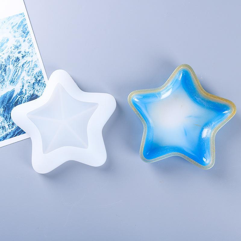 Star Shaped Silicone Mold, 1 Count DIY Star Shaped Storage Box Mold, Home Decoration Table Drop Glue Mold, DIY Mold for Candle Making