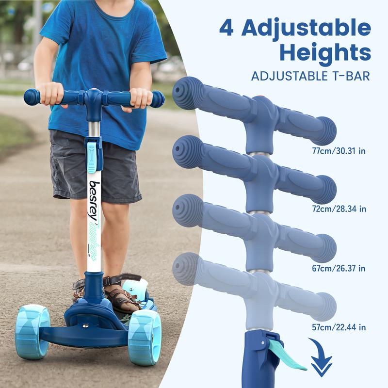 Besrey  Scooter for Kids 3-15 years old scooters for big kids 8-12 Folding LED four positions scooter cheap scooter Outdoor Scooter