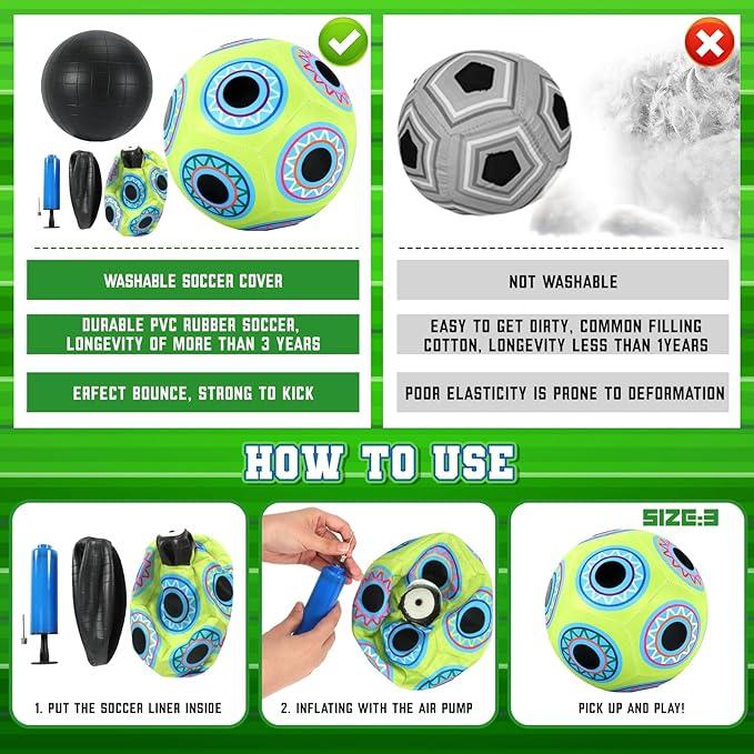 Soccer Ball Games for Kids, Soccer Goal Game with 3 Inflatable Velcro Balls, Indoor and Outdoor Backyard Games Toys for Ages 5-7 8-12, Soccer Gifts for 3 4 5 6 7 8 Year Old Boy Toys basketball toy