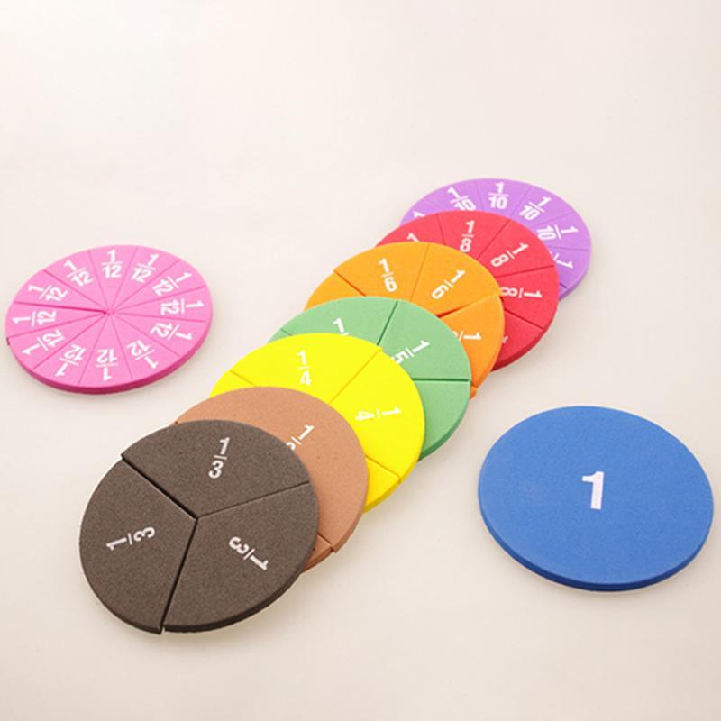 9pc set Math Circle, Fractional Addition and Subtraction Circle, Math Teaching Tool for Kids, Educational Supplies