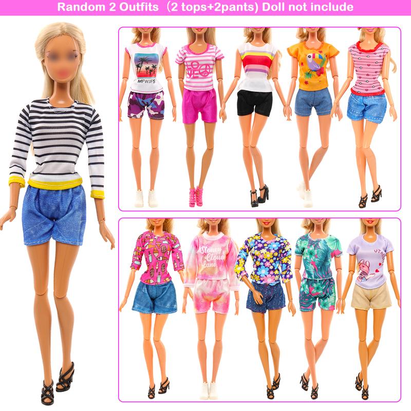 BARWA 11 Sets Doll Clothes Including 3 Sequins Dresses 4 Fashion Floral Dresses 4 Casual Outfits Tops and Pants for 11.5 inch Girl Dolls girl  doll