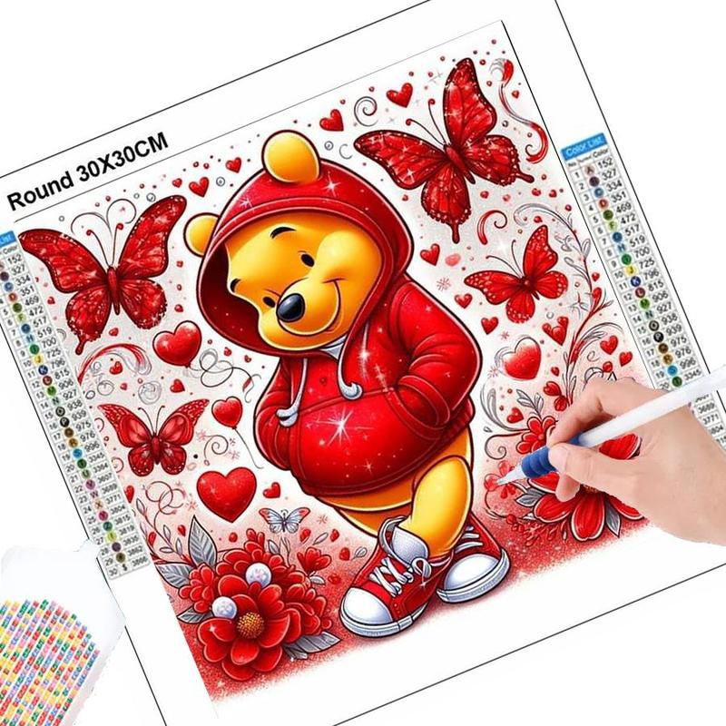 Cartoon Bear Pattern DIY Diamond Arts Colorful Painting Kit without Frame, DIY 5D Diamond Arts Colorful Painting Kit, Wall Art Decor for Home