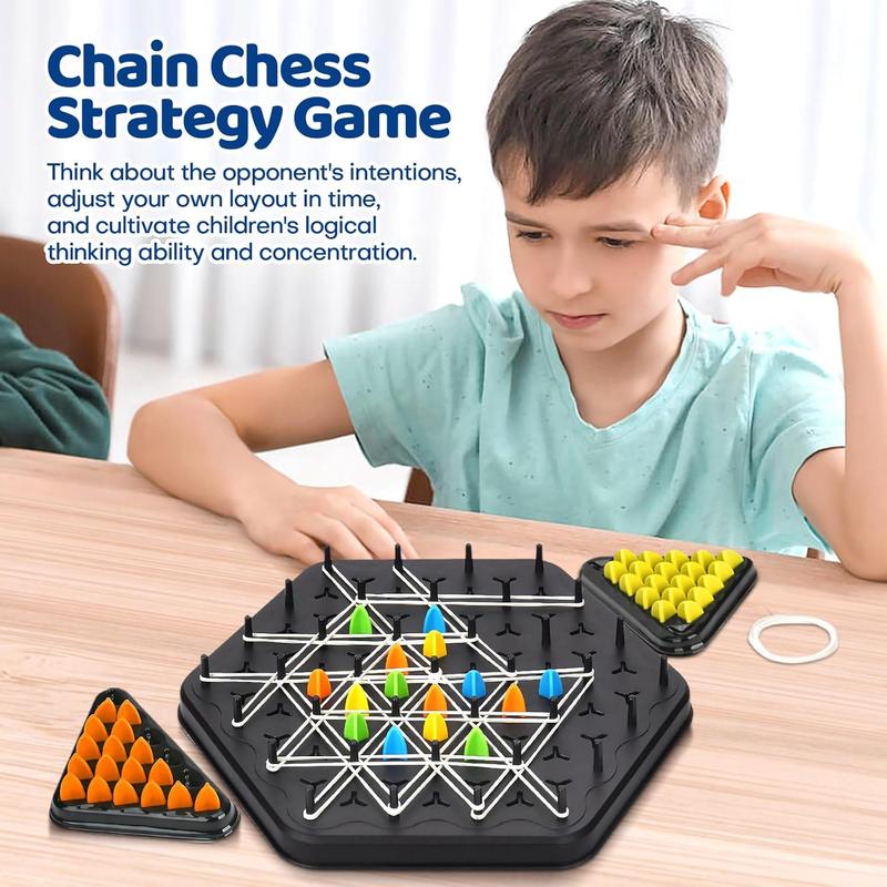 Large Size Triangle Chain Chess Family Game,Board Game for Family Game Night,Family Board Games for Kids and Adults,2-4 Players