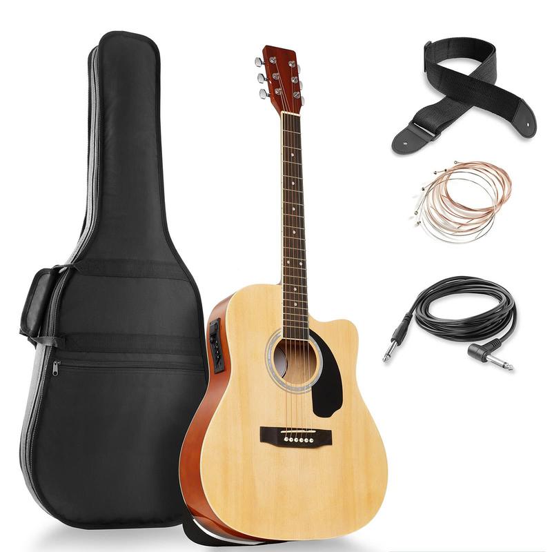 30-Inch Beginner Acoustic Guitar Starter Package, Black, Sunburst, Red, Natural, Brown, Blue - YOUTH MUSIC