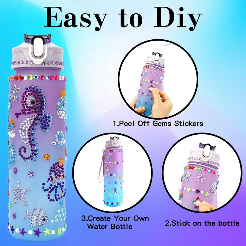 Christmas Gifts for Girls,Decorate Your Own Water Bottle Kits,Birthday Gifts,Christmas Stocking Stuffers for Girls,Fun DIY Arts and Crafts Gifts Toys