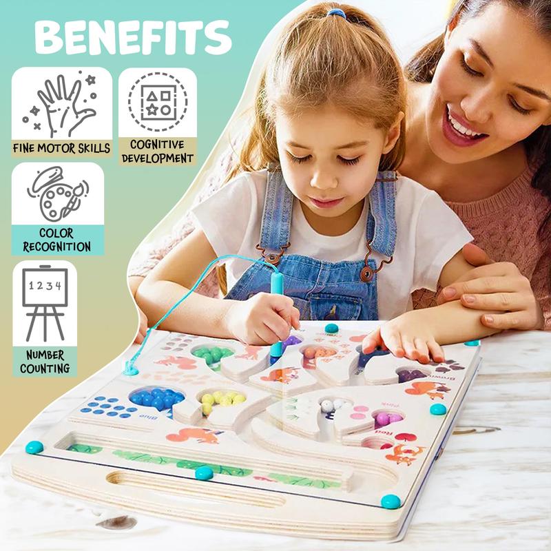 Magnetic Number and Color Maze - Montessori Toys for 3+ Year Old, Sensory Toys for Kids, Toddler Activities, Educational Toys for Boys and Girls 3 4 5 Years Old, Preschool Learning Activities