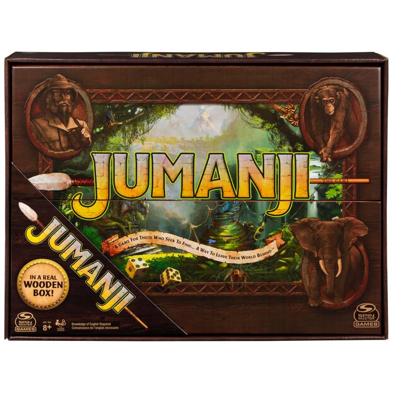 Jumanji The Game Real Wooden Box Edition of the Classic Adventure Board Game for Kids and Families Ages 8 and up