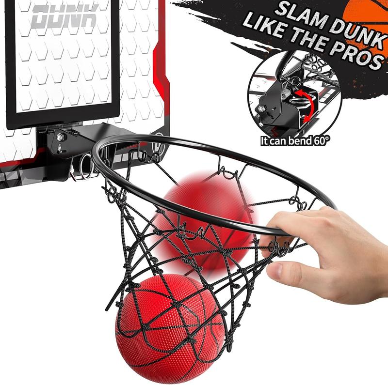 Red Basketball Hoop Indoor , Basketball Hoop for Door with 4 Balls, Indoor Mini Basketball Hoop, Basketball Game Toys