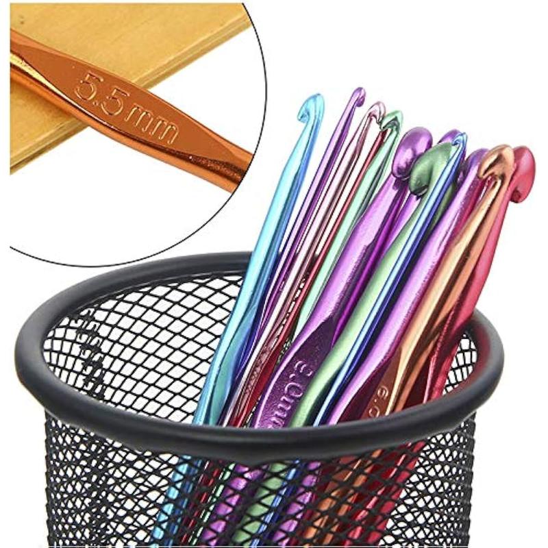 14PCS Aluminum Crochet Hooks Knitting Needles Craft Yarn 2.0mm 2.5mm 3.0mm 3.5mm 4.0mm 4.5mm 5.0mm 5.5mm 6.0mm 6.5mm 7.0mm 8.0mm 9.0mm 10.0mm