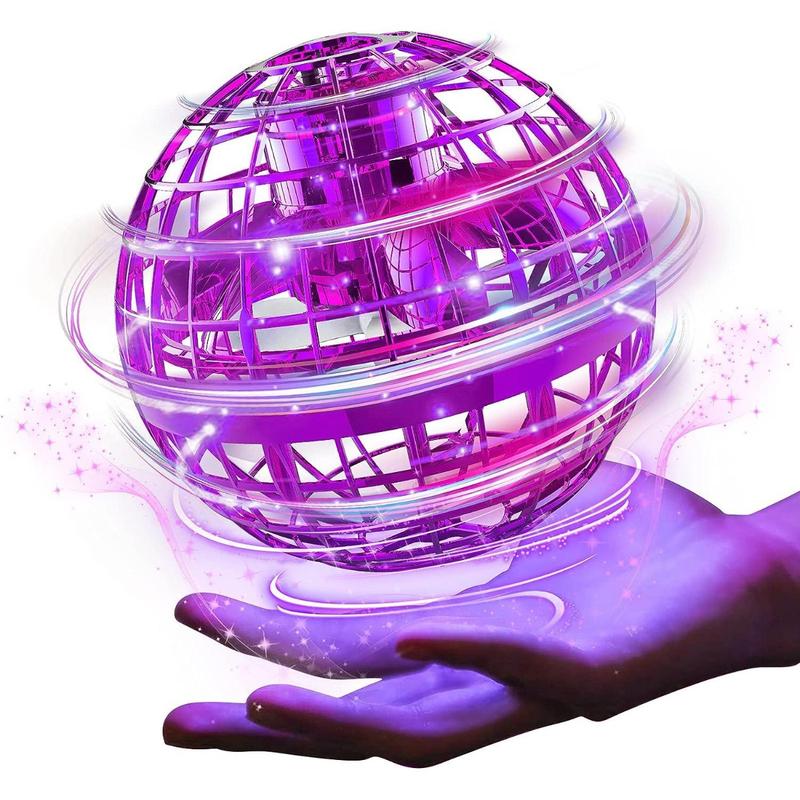 AwwPicks Flying Orb Ball, Flying Spinner with Endless Tricks, 2023 Upgraded Flying Ball Toy, Cool Toys Gifts for Boys Girls Teens Kids Indoor Outdoor Toys, Hand Controlled Boomerang Hover Ball, Halloween, Easter, Christmas Gifts (Purple)