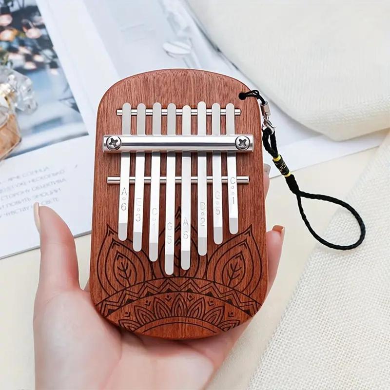 Mini Wooden Thumb Piano, 8-tone Mini Kalimba, Portable Finger Piano, Musical Instrument for Beginners