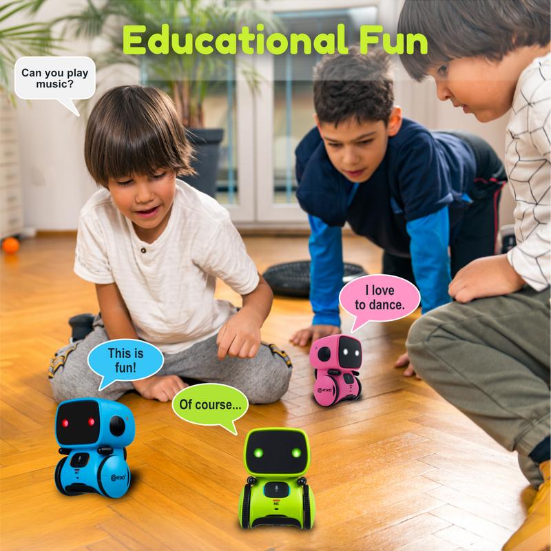 Contixo R1 Interactive Robot for Kids | Voice Control, Singing, Dancing | Ages 3+ | Fun Gift with Gesture Sensing in Pink, Blue, Green