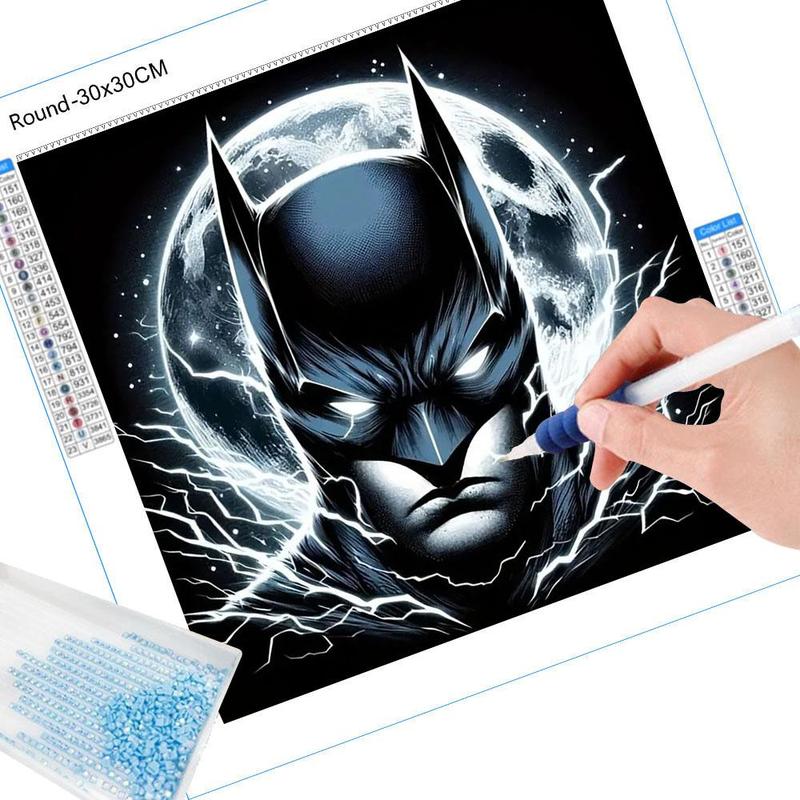 Batman Pattern DIY Diamond Arts Colorful Painting Kit without Frame, DIY 5D Diamond Arts Colorful Painting for Home Bedroom Wall Decor