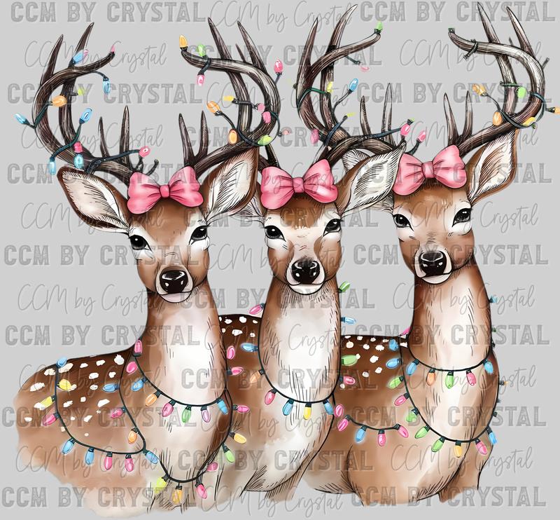 Christmas Reindeer Ready to Press DTF Transfer for T-Shirts - Ready to Press Sublimation CCMbyCrystal