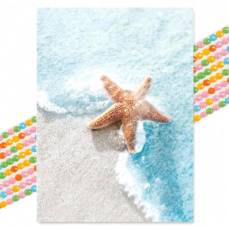 Starfish Pattern DIY Diamond Arts Painting Without Frame, 5D Diamond Arts Painting Kits, DIY Decor Painting For Home Bedroom Living Room And Office