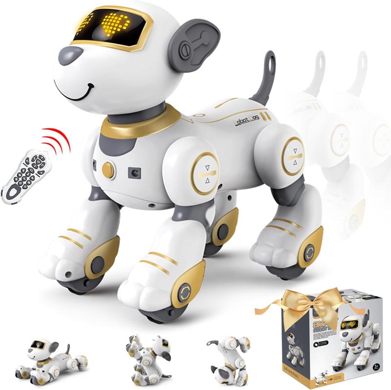 (Remote control toy 4-piece color set, robot + toy dog) Robot Dog Toys for Girls Toys Interactive Robot Toy FollowMe Robot for Kids 3-7 Intelligent Remote Control Dog with Sing Dance AI Robotics for Kids Age 3 4 5 6 7 Chrismas Birthday Gifts Girls