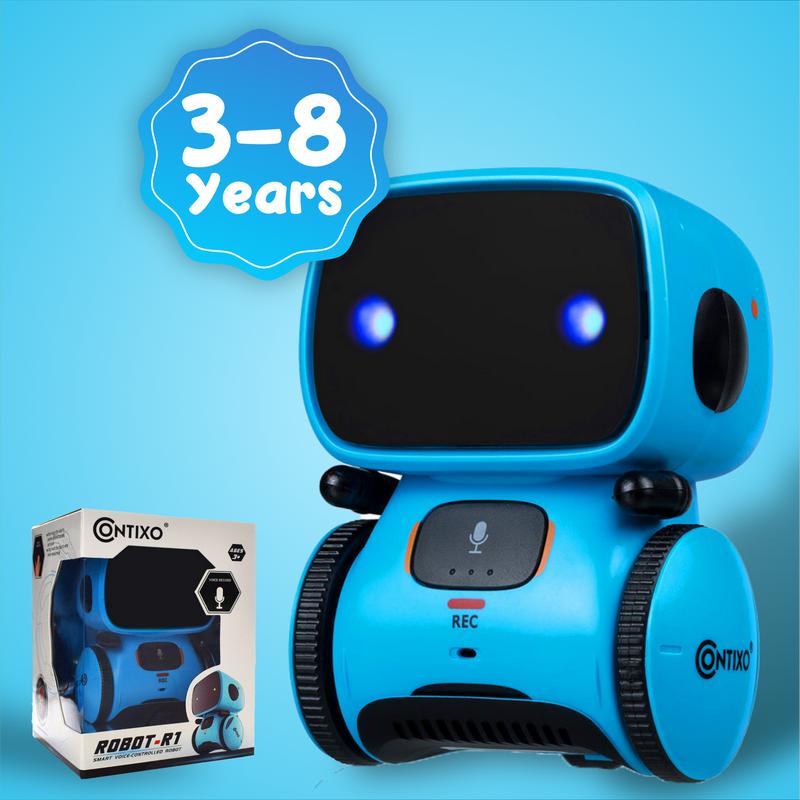 Contixo R1 Interactive Robot for Kids | Voice Control, Singing, Dancing | Ages 3+ | Fun Gift with Gesture Sensing in Pink, Blue, Green