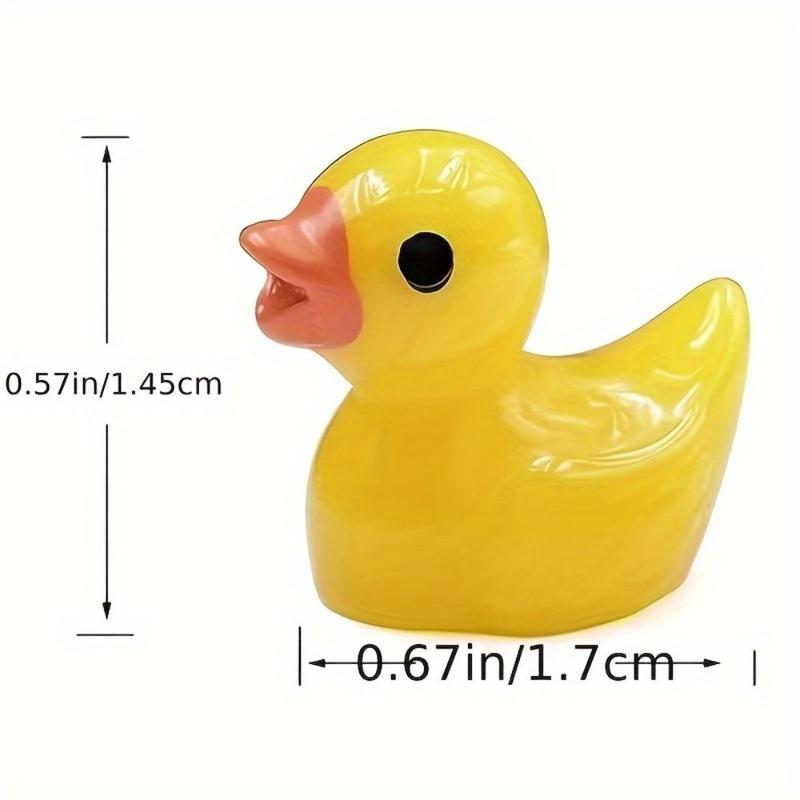 Cute Cartoon Ornaments, 50pcs set Mini Resin Duck, DIY Craft Doll House Decoration for Birthday Party, Summer Gift, Home Decor, Room Decor