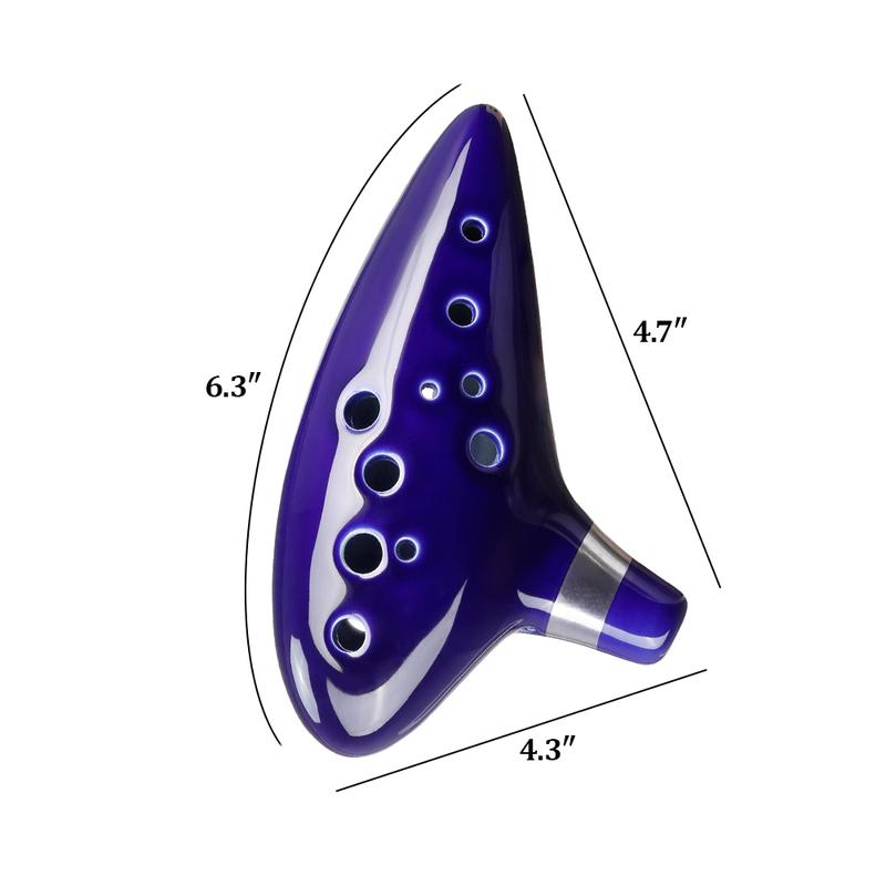 Ocarina of Time 12 Hole Alto C Ocarina Instrument with Getting Started Guide Display Stand and Color box