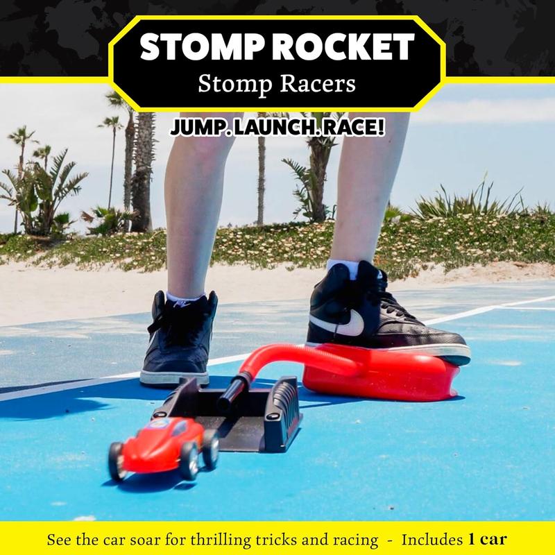 Stomp Racers Air Powered Race Cars by Stomp Rocket, 2 Car Racer Pack - Dueling Stomp Racers Toy Car Launcher, STEM Learning Toy for Kids