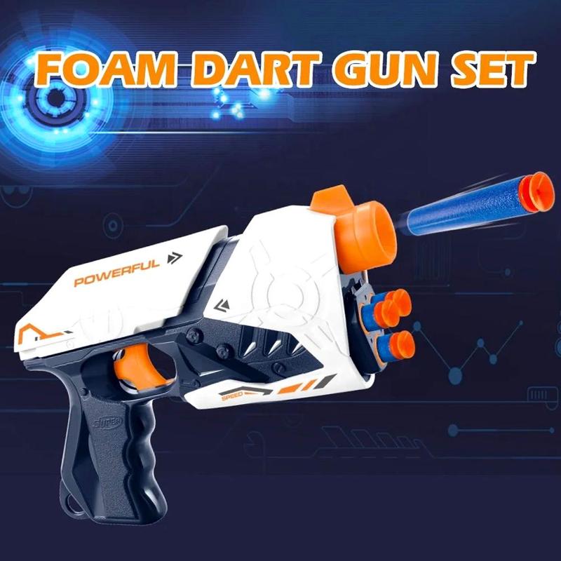 Foam Bullet Gun Toy, 1 Box Manual Launching Safety EVA Suction Cup Sponge Bullet Toy, Indoor Outdoor Chasing Battle Toy Gun, No Battery Required