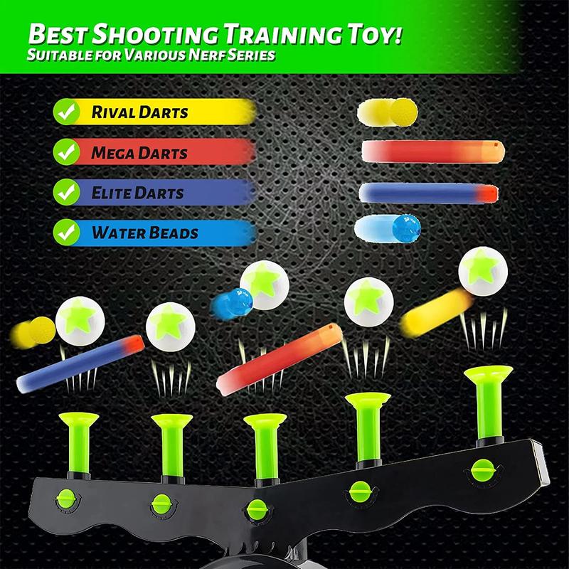 Nerf Guns Shooting Games Toy,Shooting Target,Glow in The Dark,Floating Ball Target Practice Toys for Kids Boys Hover Shot 1 Blaster Toy Gun 10 Soft Foam Balls 3 Darts Gift