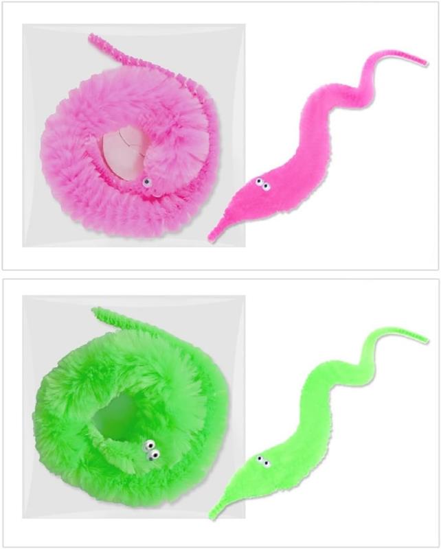 6 Color Magic Worm Toys,Worm on a String,Worm Trick Toys,Wiggly Twisty Fuzzy Worm for Party Supplies(12 PCS)