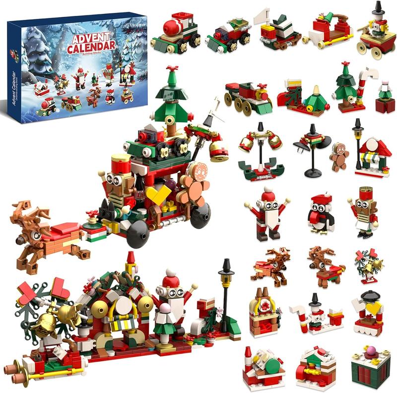 Advent Calendar 2024 - Building Blocks Advent Calendar Christmas Set,Christmas Countdown Calendar Blocks, Surprise 24 Days Blocks Kits Toy Christmas Gifts