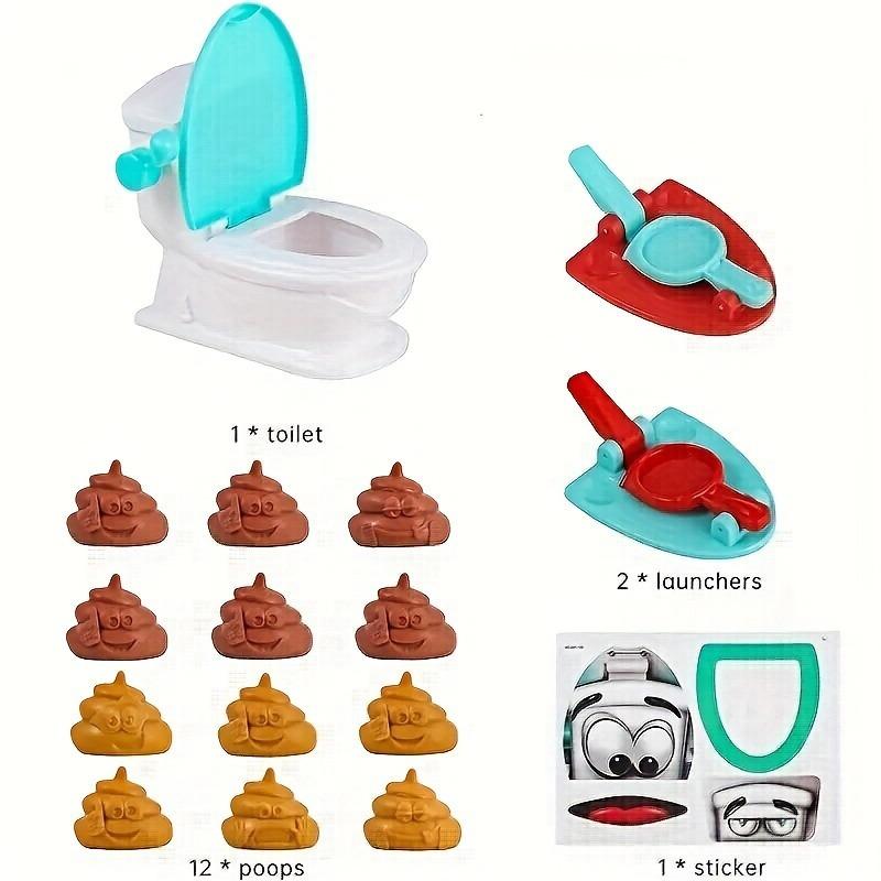 Interactive Poop Shooting Game Set For Ages 3-6 and Family Fun Plastic Poop Launcher Toy Fun Playground Game, Ideal for Holiday Gifts. christmas  miniatures