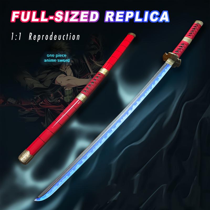 2.0 Upgraded Light Up One Piece Sandai Kitetsu Sword - 40 inches Plastic Anime cosplay prop with Belt & Stand