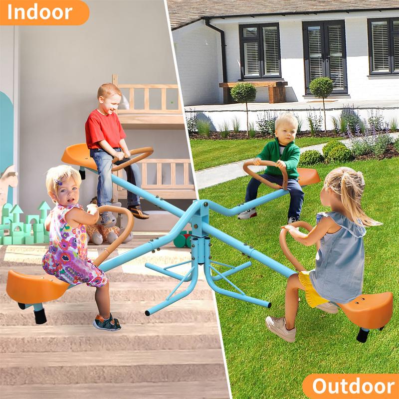 Outdoor Kids Spinning Seesaw Sit and Spin Teeter Totter, Outdoor Playground Equipment for backyard,Sturdy Frame & Durable Material, for kids 3-8 years