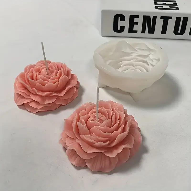 Peony Flower Shaped Candle Mold, 1 Count Silicone Candle Mold, DIY Candle Making Mold, Soap Making Mold, Handmade Candle Mold, Christmas Gift