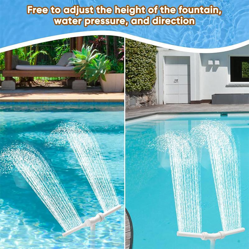 Double Head Pool Fountain, Swimming Pool Fountain, Waterfall Fountain for Swimming Pool, Outdoor Pool Accessories, Pool Supplies, Back To School Supplies