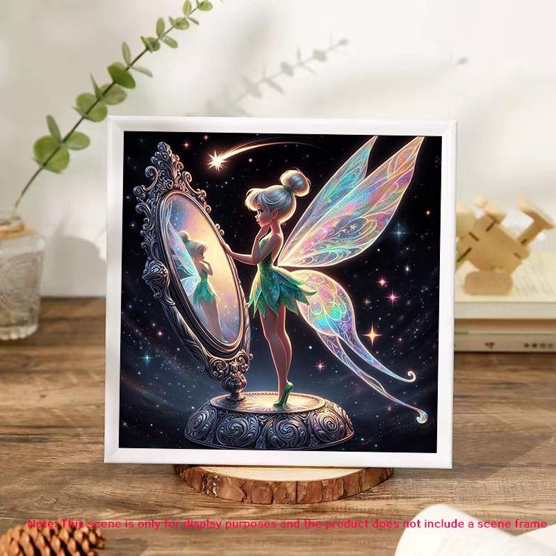 Disney Wanmiao Fairy Pattern DIY Diamond Art Colorful Painting Kit without Frame, DIY 5D Diamond Art Decorative Painting Kit, Wall Art Decor for Home